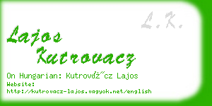 lajos kutrovacz business card